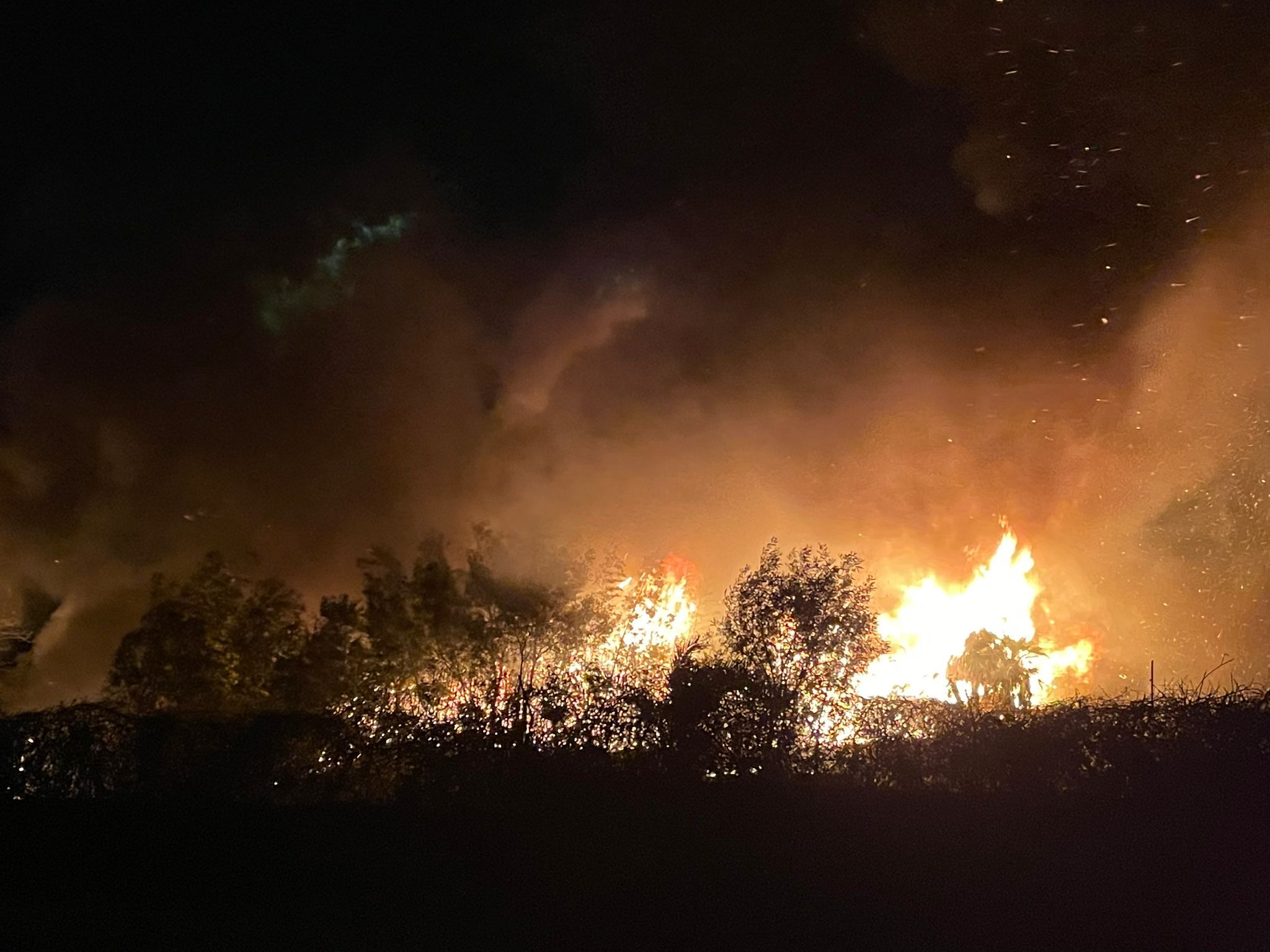 Incendio ad Anzio ex acqualand