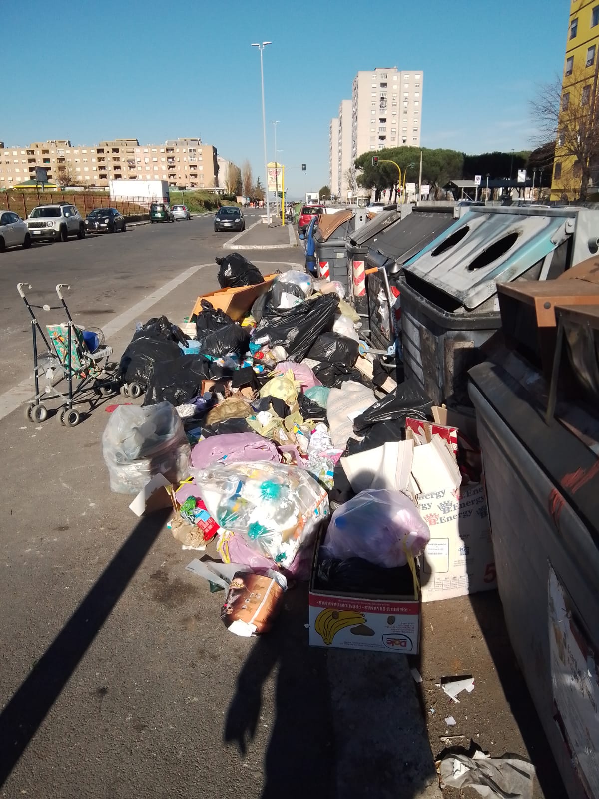 Rifiuti strada Tor Bella Monaca