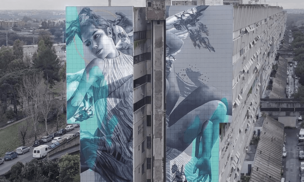 Serpentone Roma Icaro arriva al Serpentone, un nuovo murales sulle facciate di Corviale