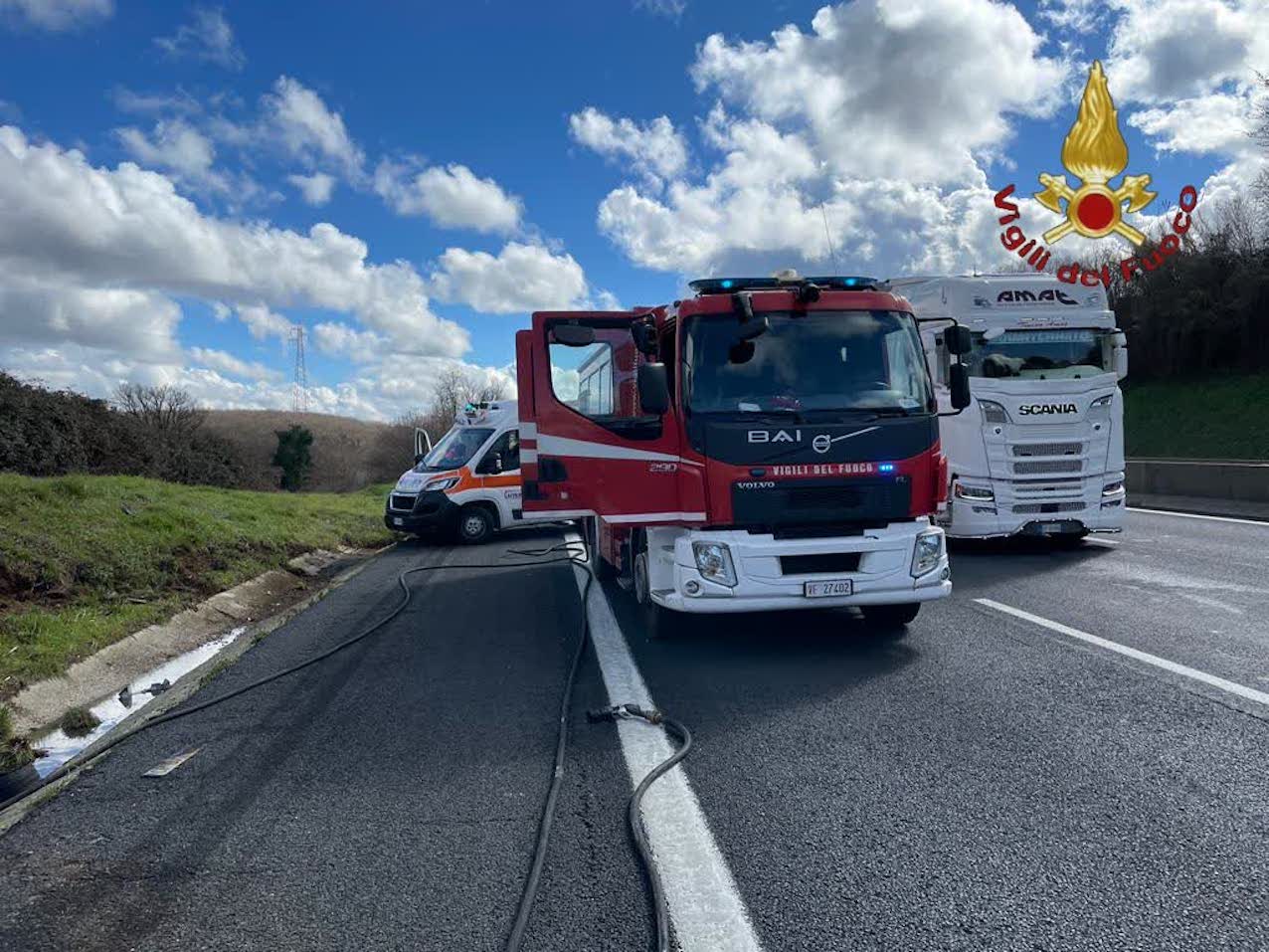 incidente a1, operazione dei VVF