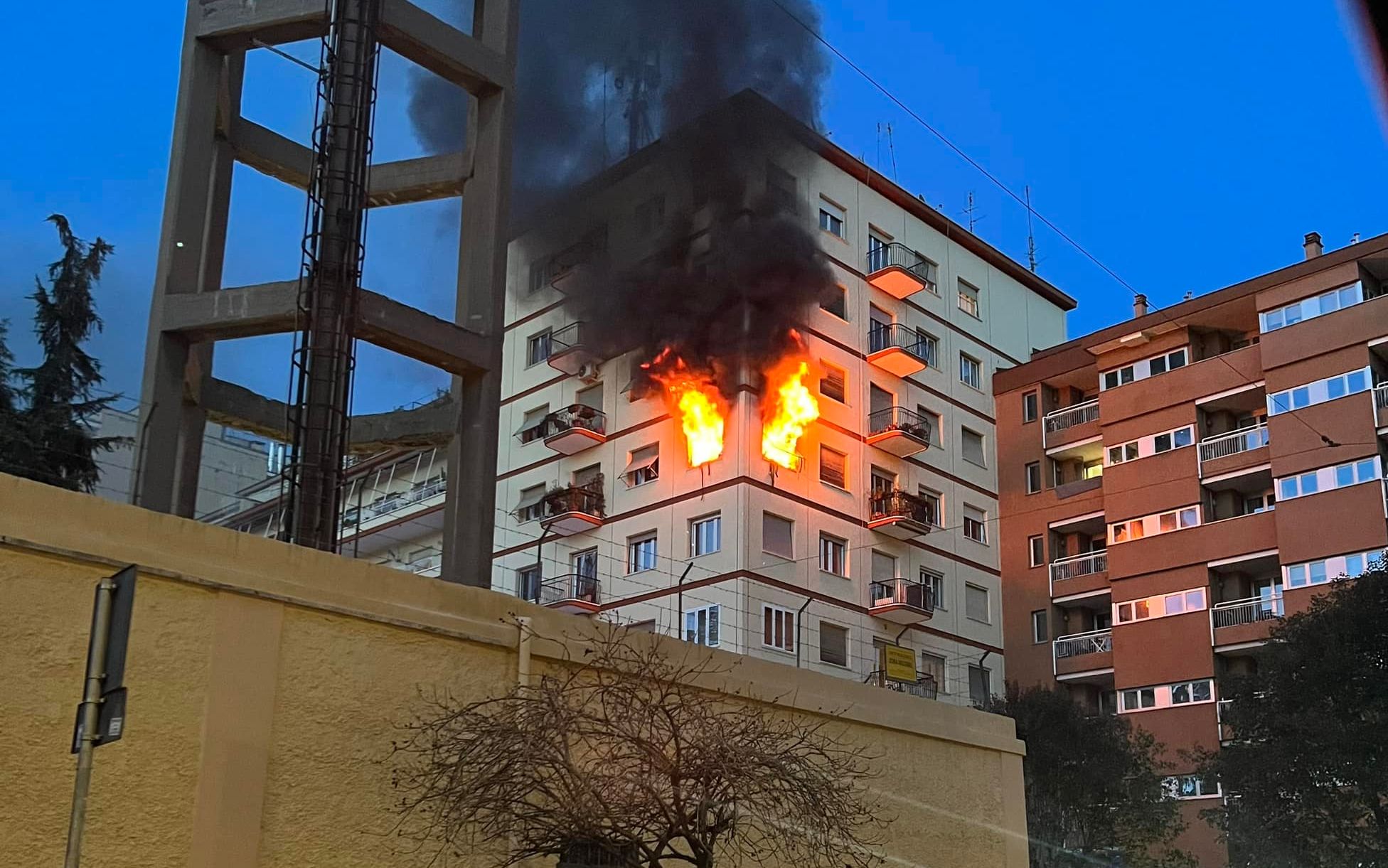 Incendio Roma al Flaminio