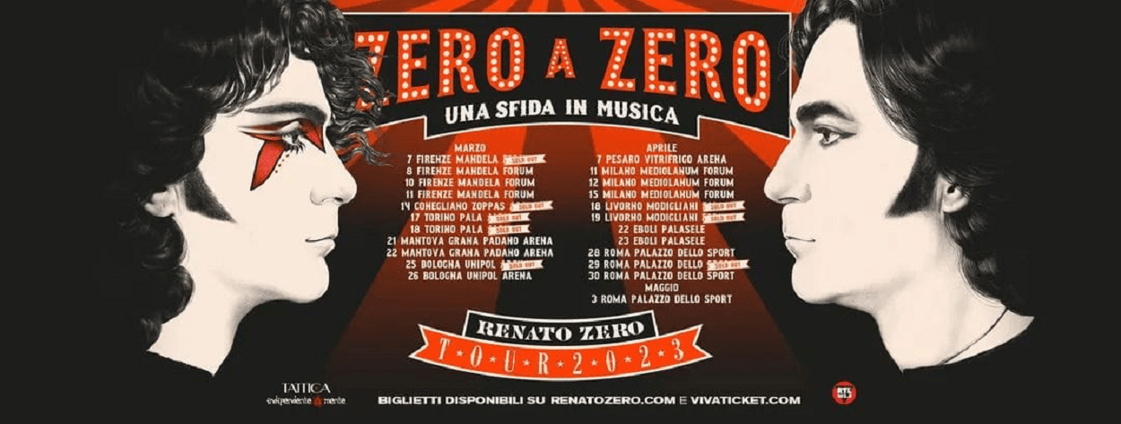 La locandina del nuovo tour di Renato Zero