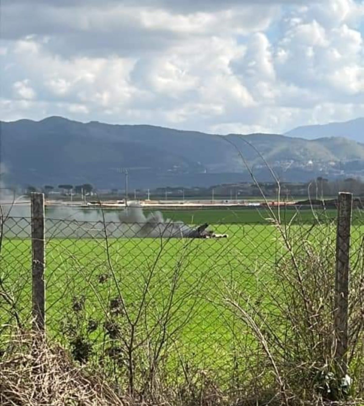 Aereo caduto a Guidonia