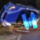 volante della polizia si ribalta durante un inseguimento ad Anzio in via Velletri
