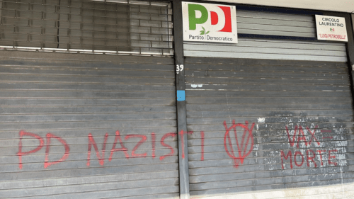 insulti a cgil e pd e scritte antisemite