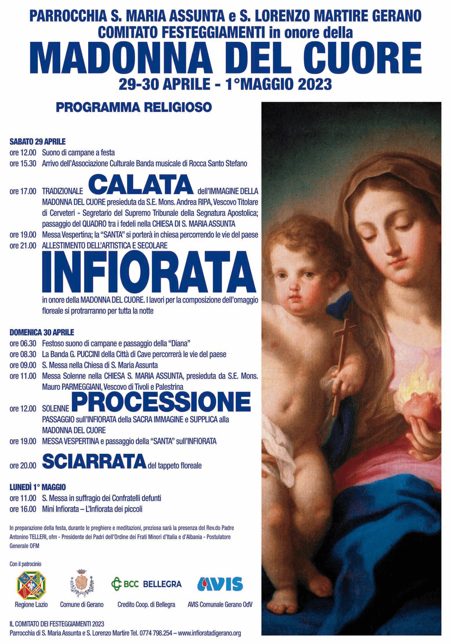 Locandina programma religioso infiorata Gerano