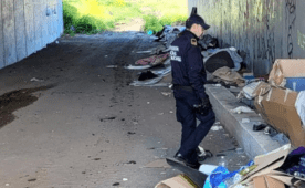 sgombero di un'area cantiere da parte della Polizia Locale