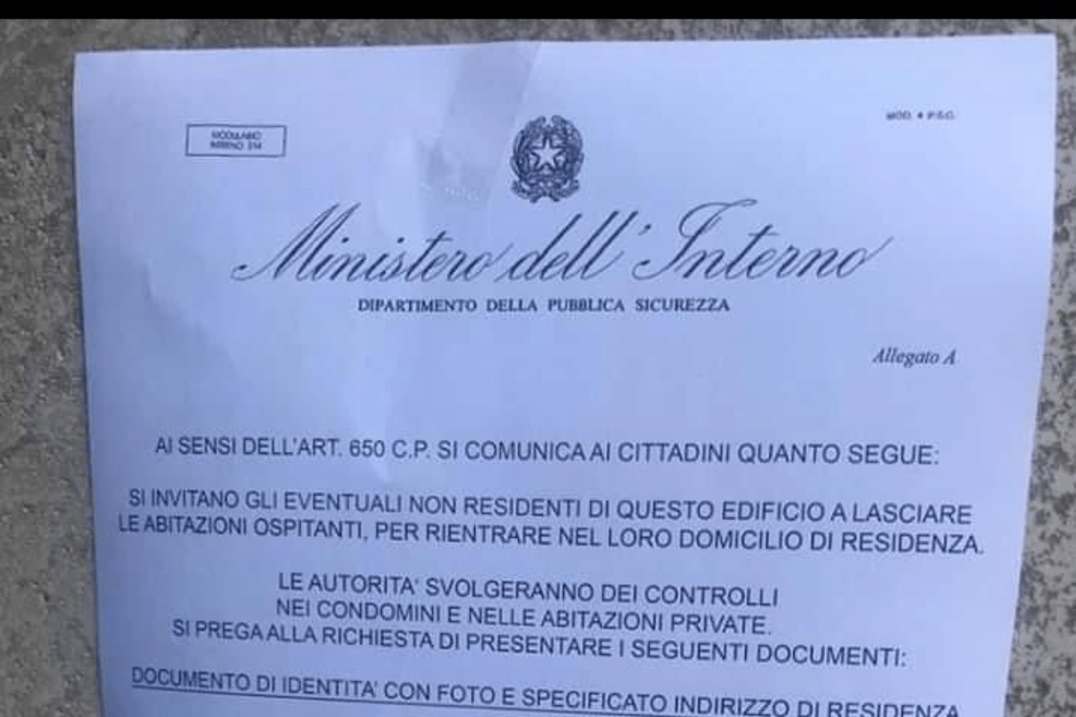 falso documento ministero dell'interno