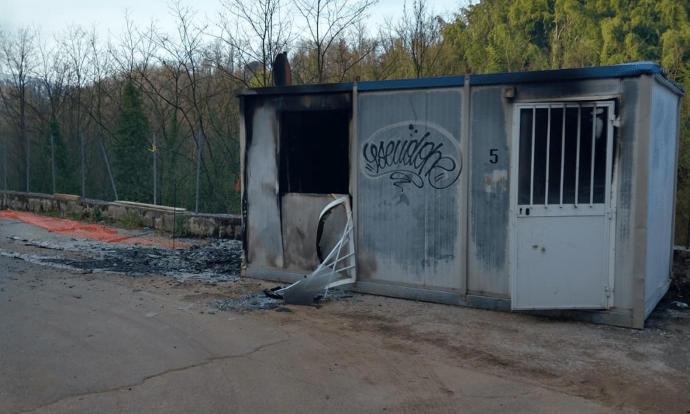 incendio cantiere stradale di valmontone