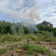 l'incendio nella baraccopoli della Pineta delle Acque Rosse a Ostia