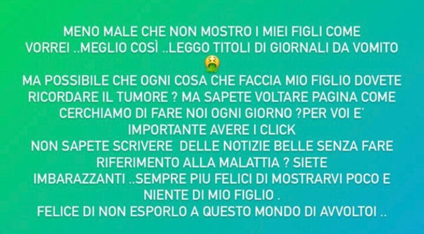 Elena Santarelli si sfoga sui social