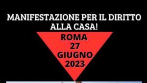 Manifestazione per il diritto alla casa a Roma