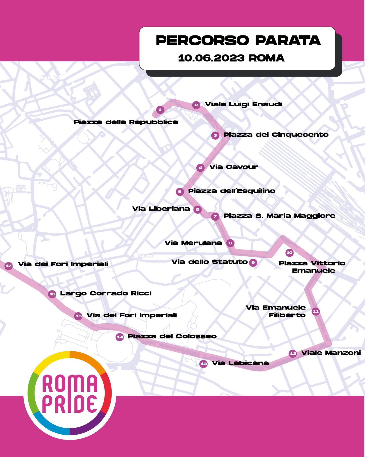 Roma Pride percorso della parata