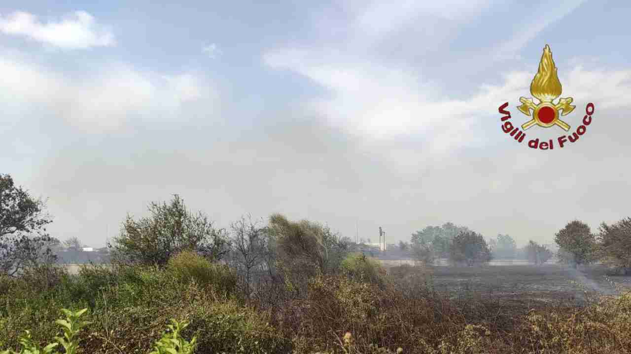 Area dell'incendio a Castel Romano