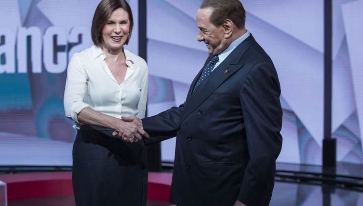 Bianca Berlinguer con Silvio Berlusconi