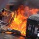 Cassonetto in fiamme a Roma