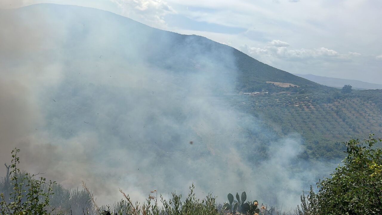 Incendio boschivo a Marcellina