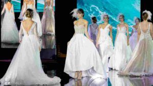 Modelle sfilano in Roma in Sposa 2023