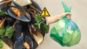 pericolo spazzatura e cozze