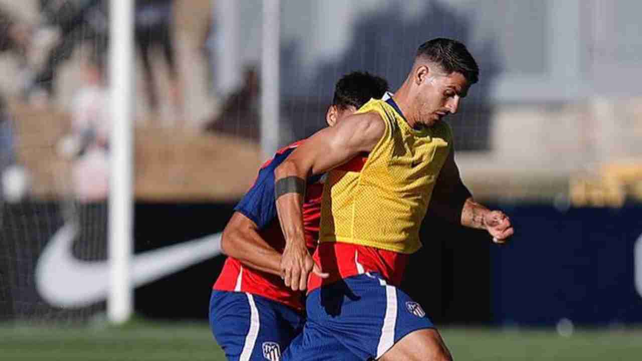 Álvaro Morata in allenamento