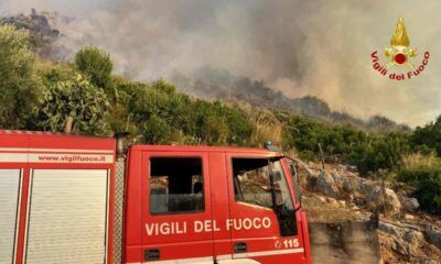Intervento Vigili del Fuoco per domare gli incendi in provincia di Latina verificatisi ieri