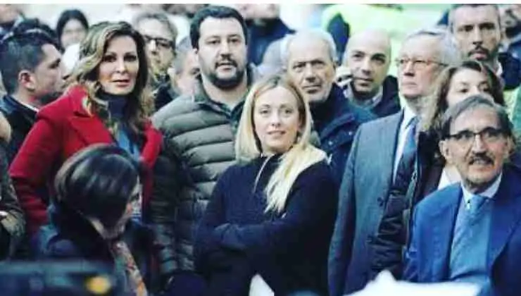 Giorgia Meloni, Matteo Salvini, Daniela Santanchè, Ignazio La Russa, Giulio Tremonti