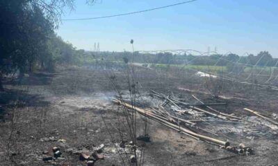 Terreno in fiamme a Lanuvio