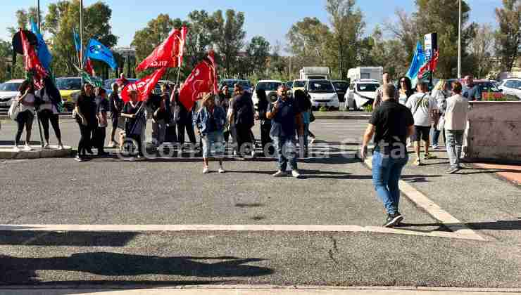 Agitazione sindacale sotto Casal Bernocchi