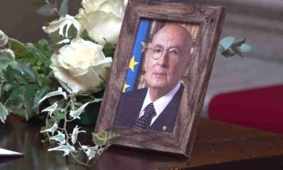 Feretro di Giorgio Napolitano a Montecitorio