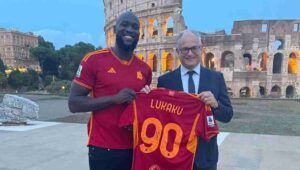 Romelu Lukaku con Roberto Gualtieri