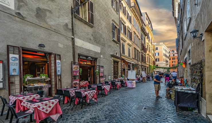 Caratteristica strada di Roma