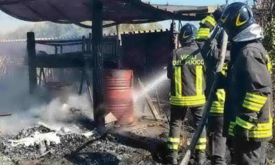 incendio capannone Via Castellinaldo roma