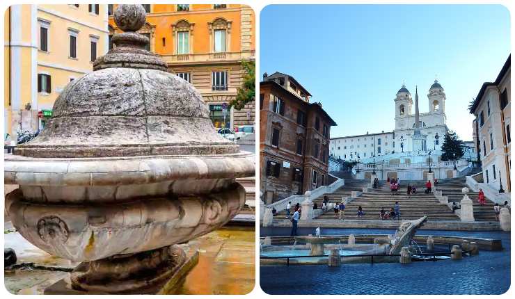 Fontana della Zuppiera e Piazza di Spagna