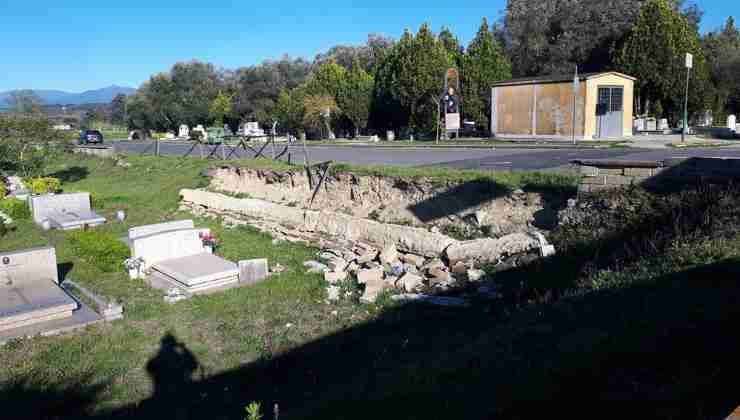 Frana al Cimitero di Prima Porta