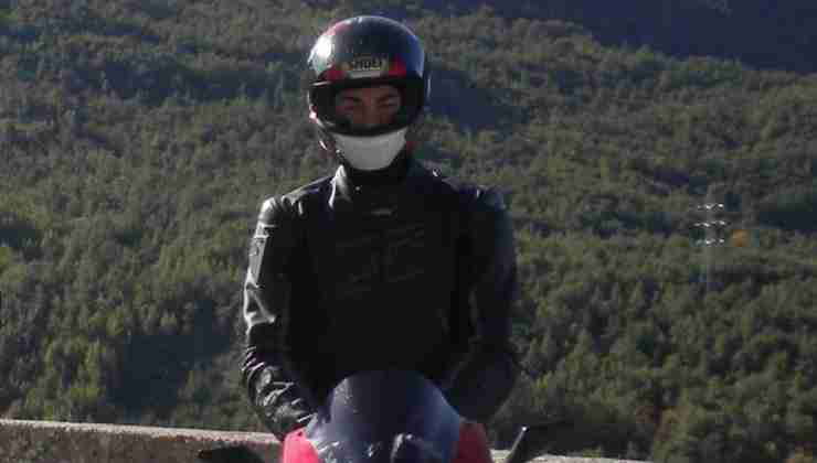 Giacomo Pollino sulla moto