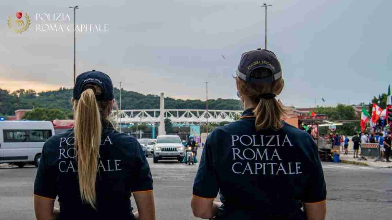 Polizia Locale allo Stadio Olimpico di Roma
