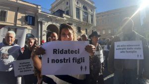 Protesta genitori separati a Roma