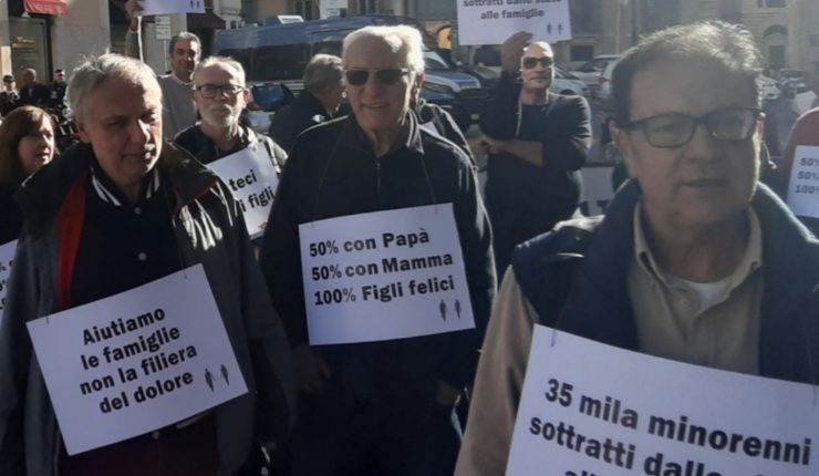 Protesta genitori separati a Roma
