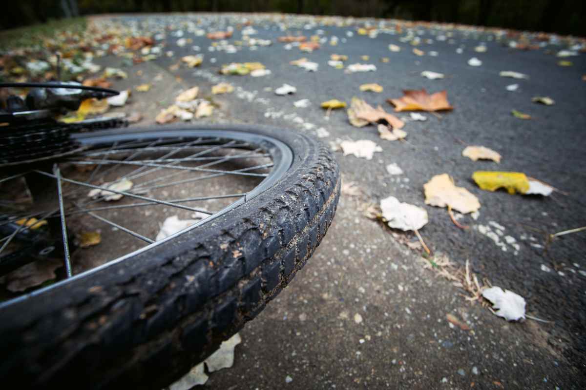 Bicicletta caduta in terra a Fiumicino