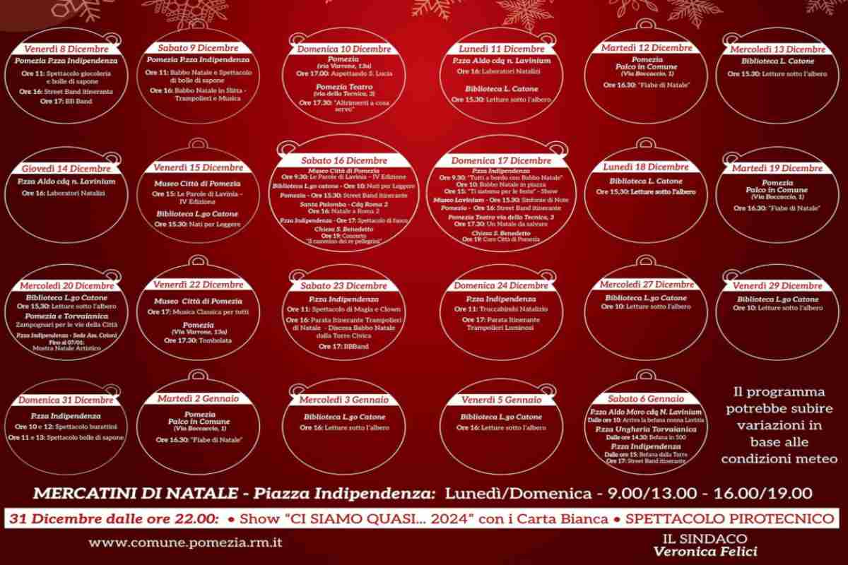 Natale 2023 Pomezia eventi