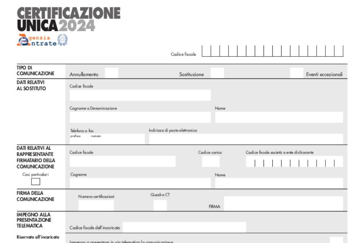 Modello di certificazione unica 2024