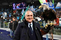 Claudio Lotito con Olimpia allo Stadio Olimpico