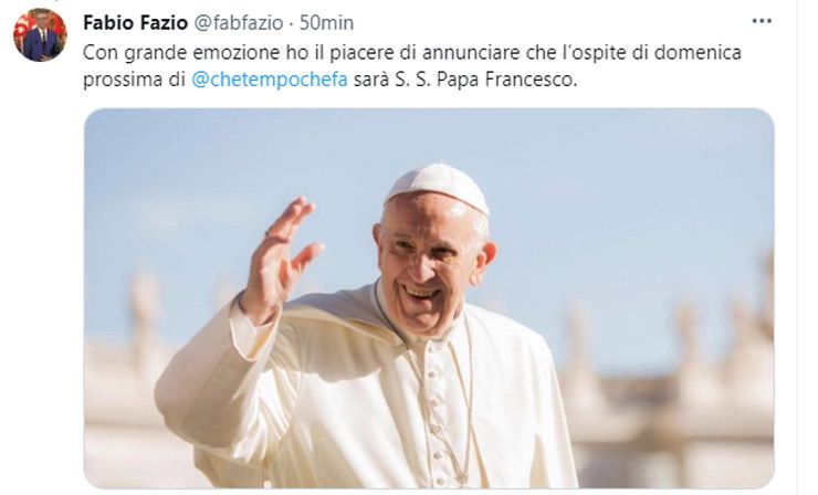Fabio Fazio Papa Francesco