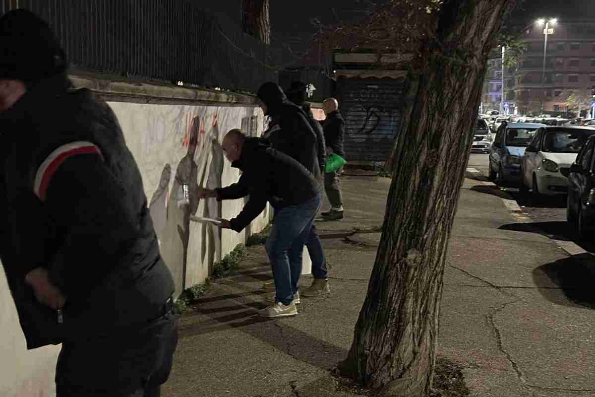 Noi imbianca il muro dell'Istituto Sant'Elisabetta di Ostia