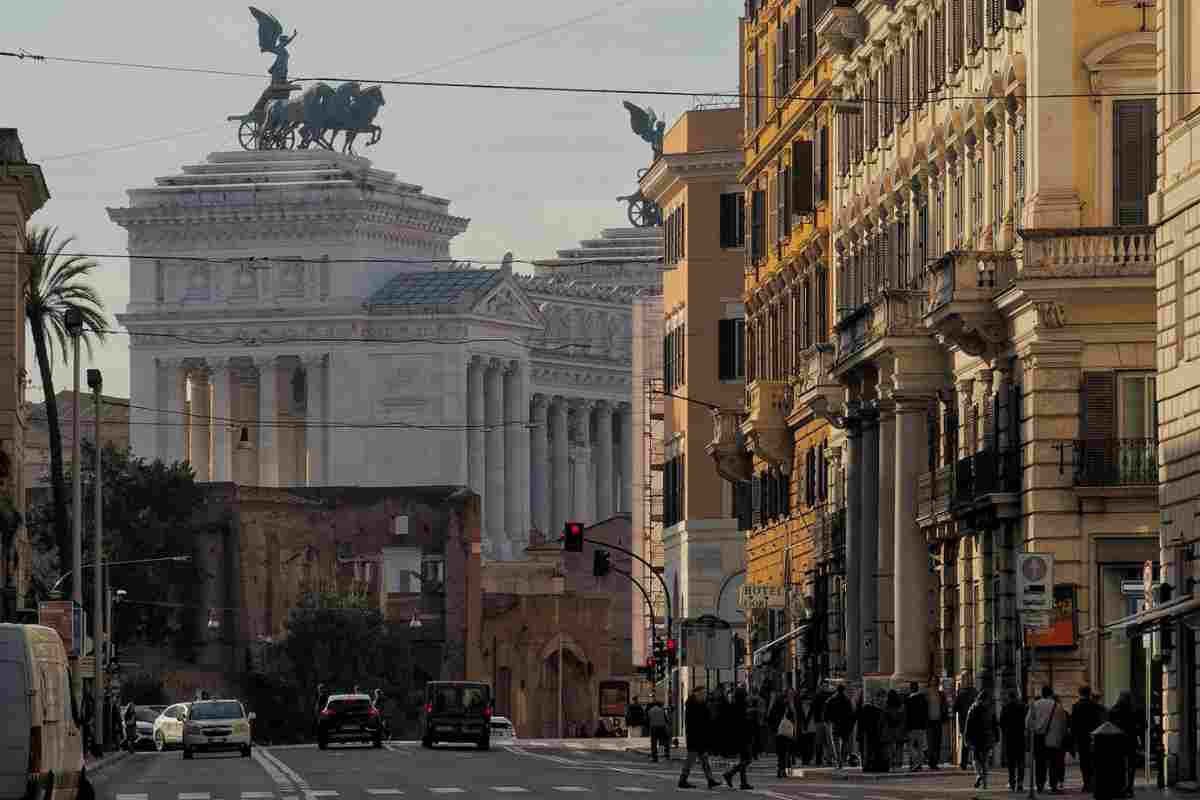 Via Nazionale nei primi giorni di Gennaio 2024