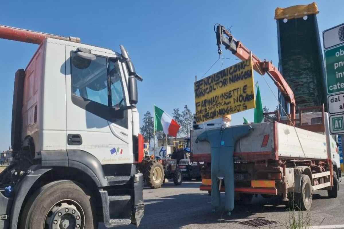 protesta dei trattori a Orte