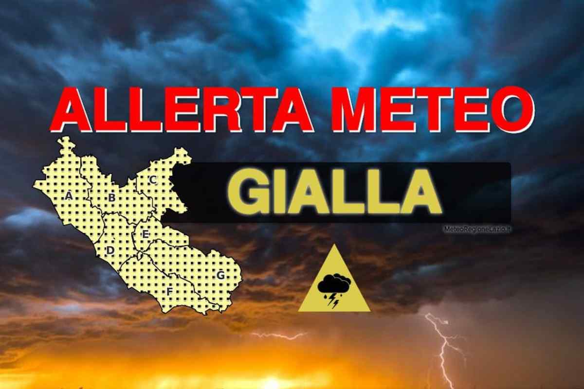 Allerta meteo gialla nel Lazio