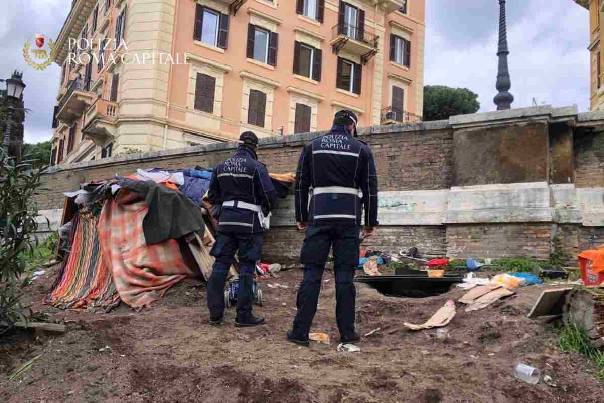Polizia Locale Roma intervento antidegrado