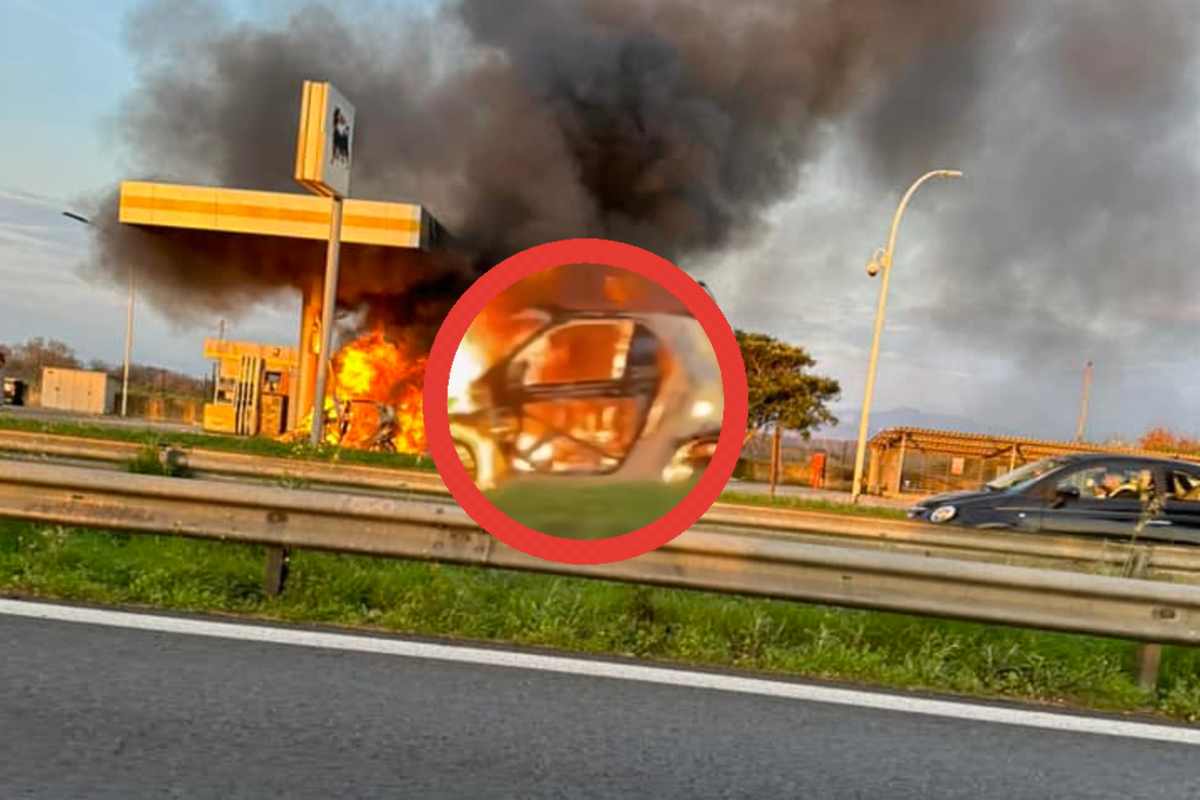 Incendio Auto pontina