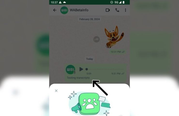 novità whatsapp audio nota vocale in testo